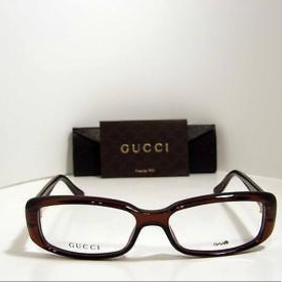 Authentic Gucci Eyeglasses Dark Brown & Gold - Picture 1 of 3